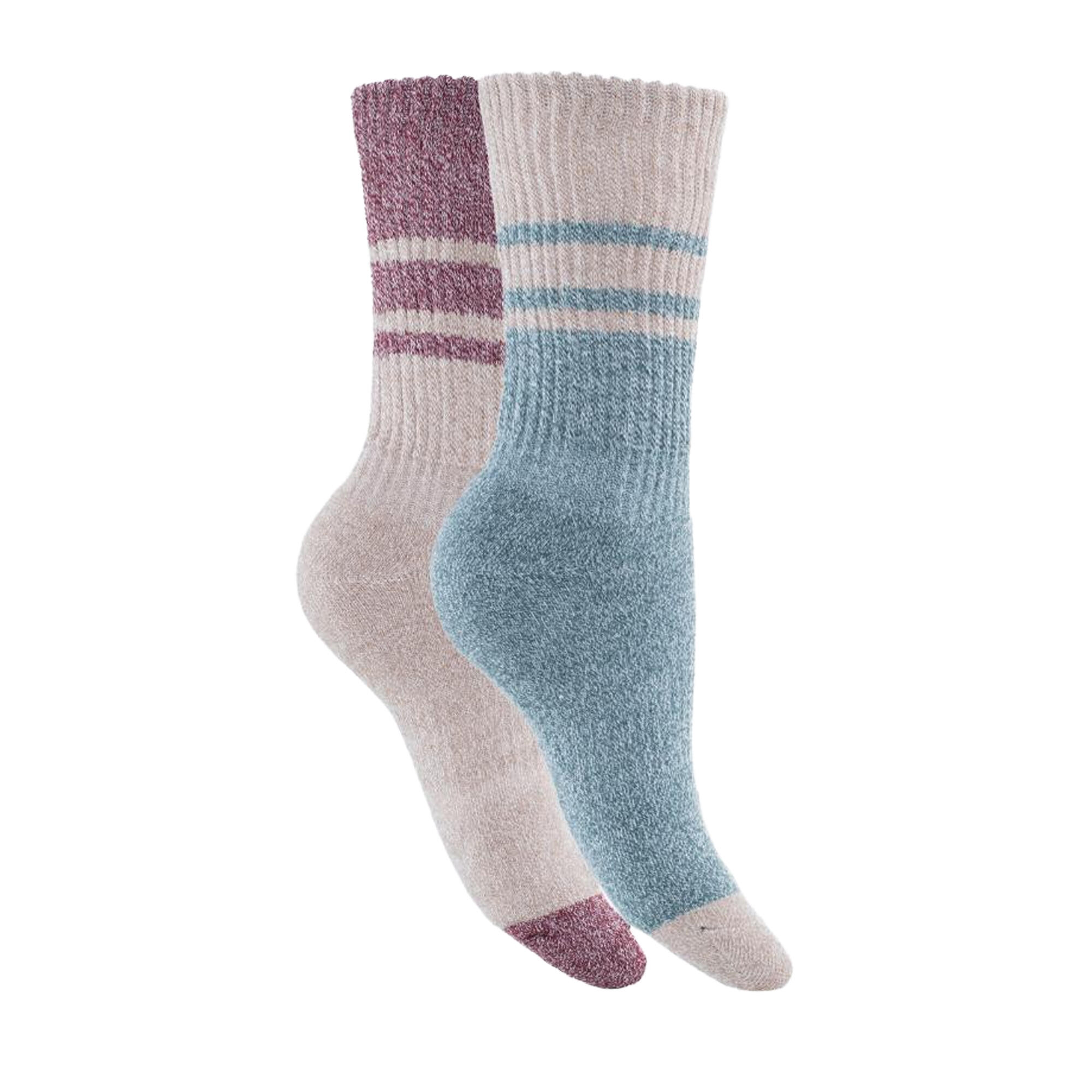 Womens/Ladies Hadley Hiking Boot Socks (2 Pairs) (Spruce Green/Oatmeal) 2/4