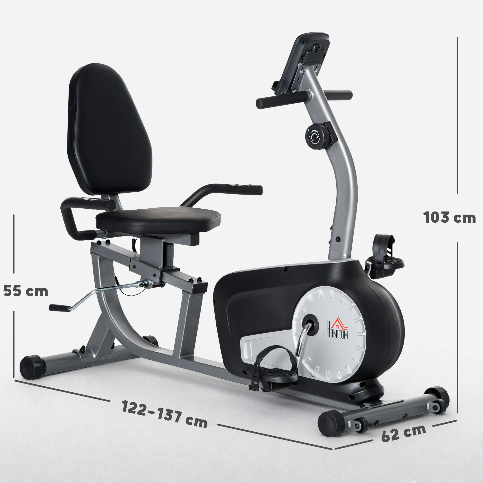 Vélo d'appartement semi-allongé magnétique 3/5