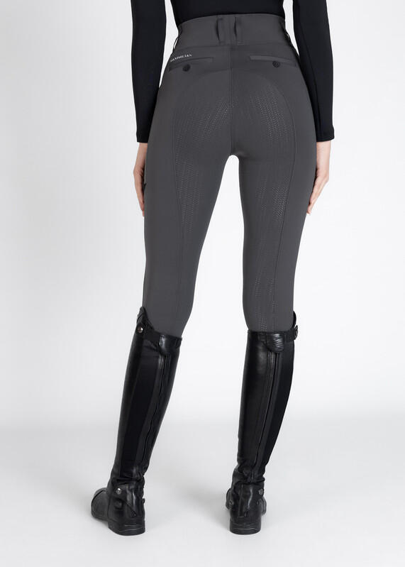 Leggings Pantalón Mujer Equitación Maximilian Tech Full Grip Grafito 3/7