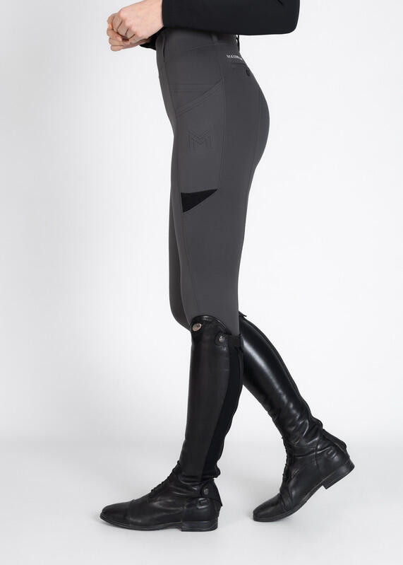 Leggings Pantalón Mujer Equitación Maximilian Tech Full Grip Grafito 2/7