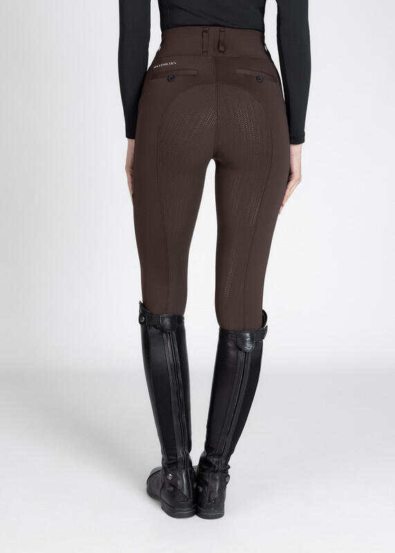Leggings Pantalón Mujer Equitación Maximilian Tech Full Grip Chocolate 3/7