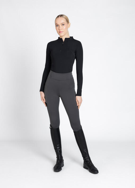 Leggings Pantalón Mujer Equitación Maximilian Tech Full Grip Grafito 6/7