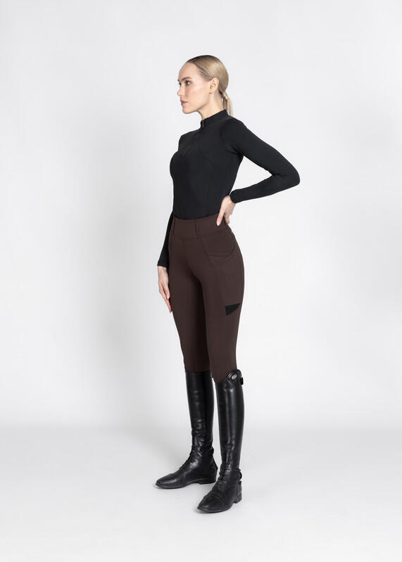 Leggings Pantalón Mujer Equitación Maximilian Tech Full Grip Chocolate 6/7