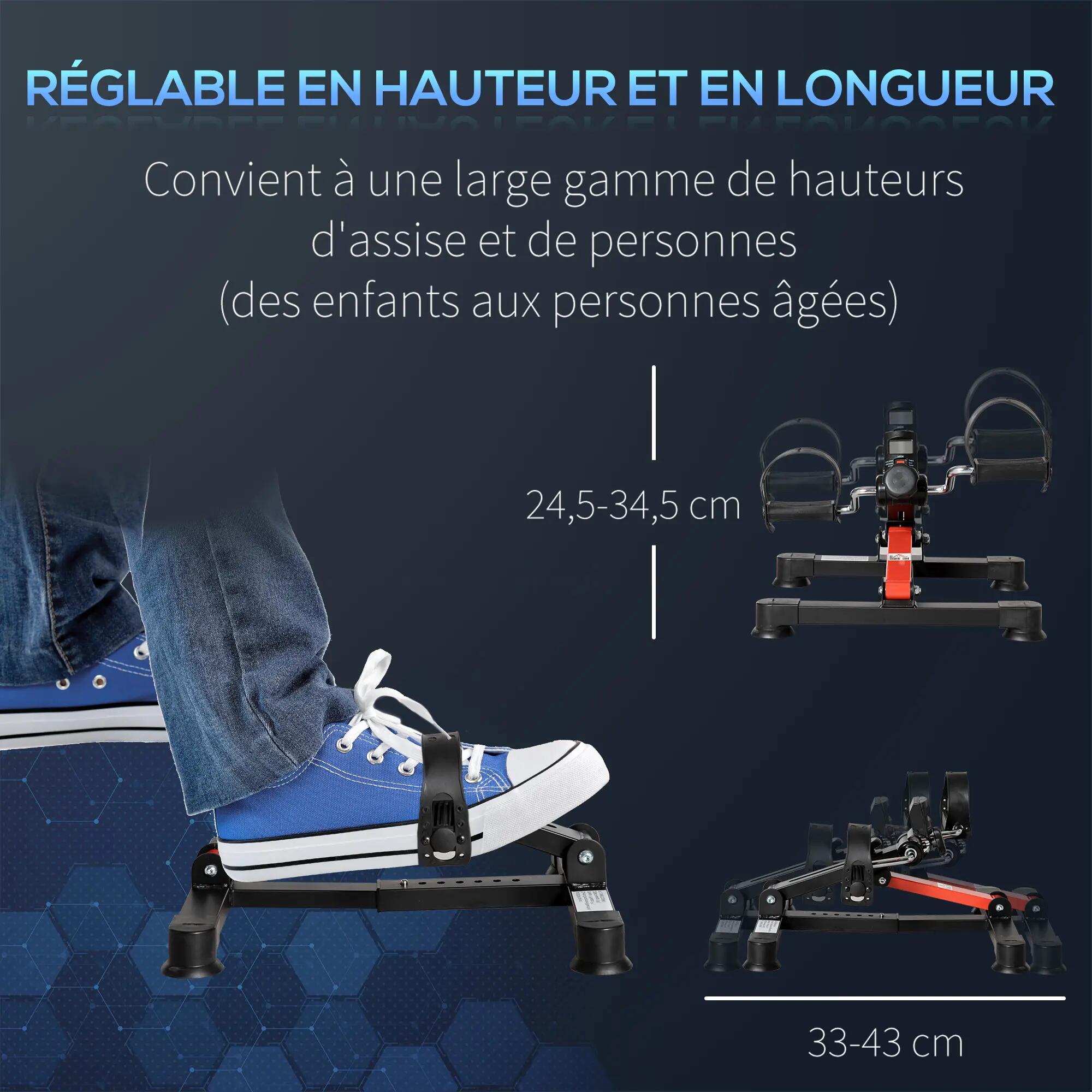Mini vélo d'appartement résistance hauteur longueur réglable écran LCD 4/5
