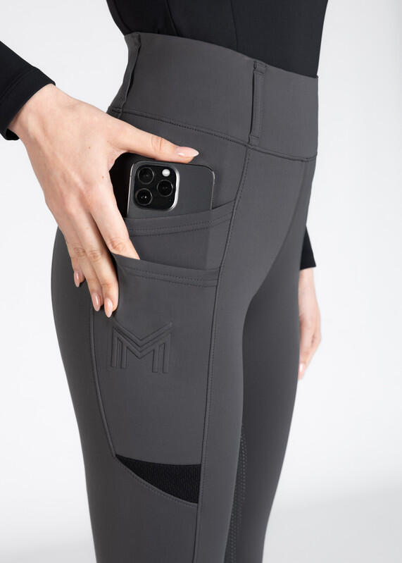 Leggings Pantalón Mujer Equitación Maximilian Tech Full Grip Grafito 5/7