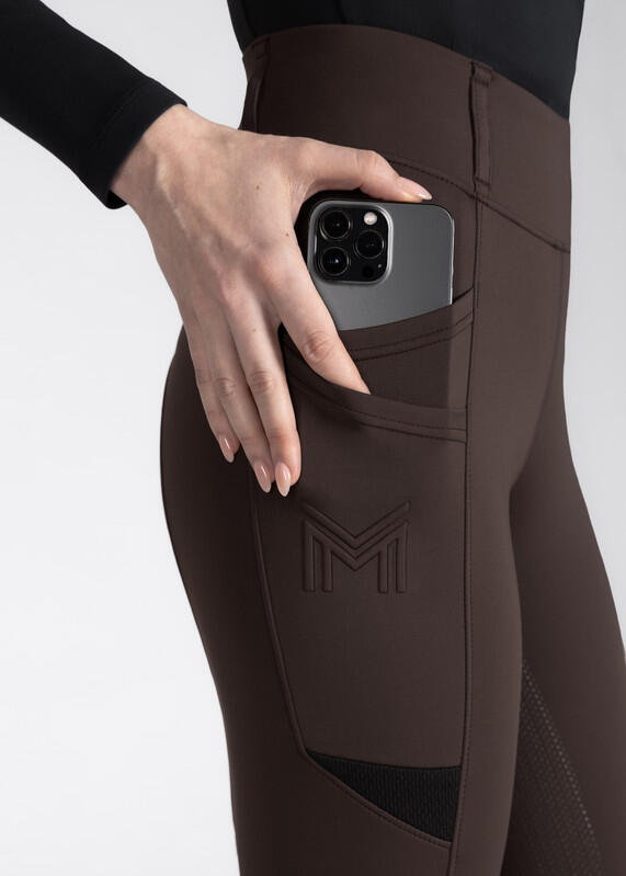 Leggings Pantalón Mujer Equitación Maximilian Tech Full Grip Chocolate 5/7