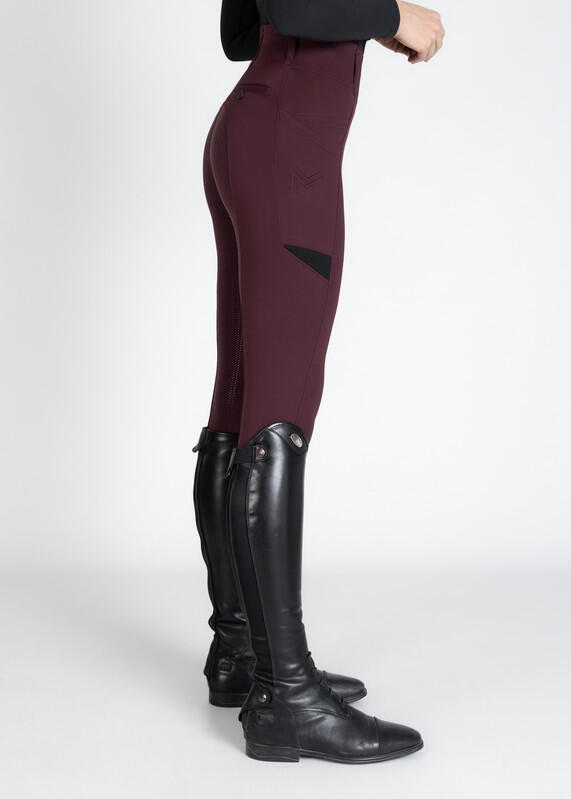 Leggings Pantalón Mujer Equitación Maximilian Tech Full Grip Burdeos 2/7