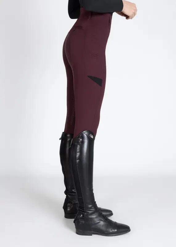 Leggings Pantalón Mujer Equitación Maximilian Tech Full Grip Burdeos 2/7