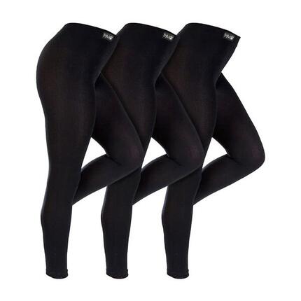 THMO - 3 Paires Femme Leggings Hiver | Chaud Doublé Polaire Sans Pied
