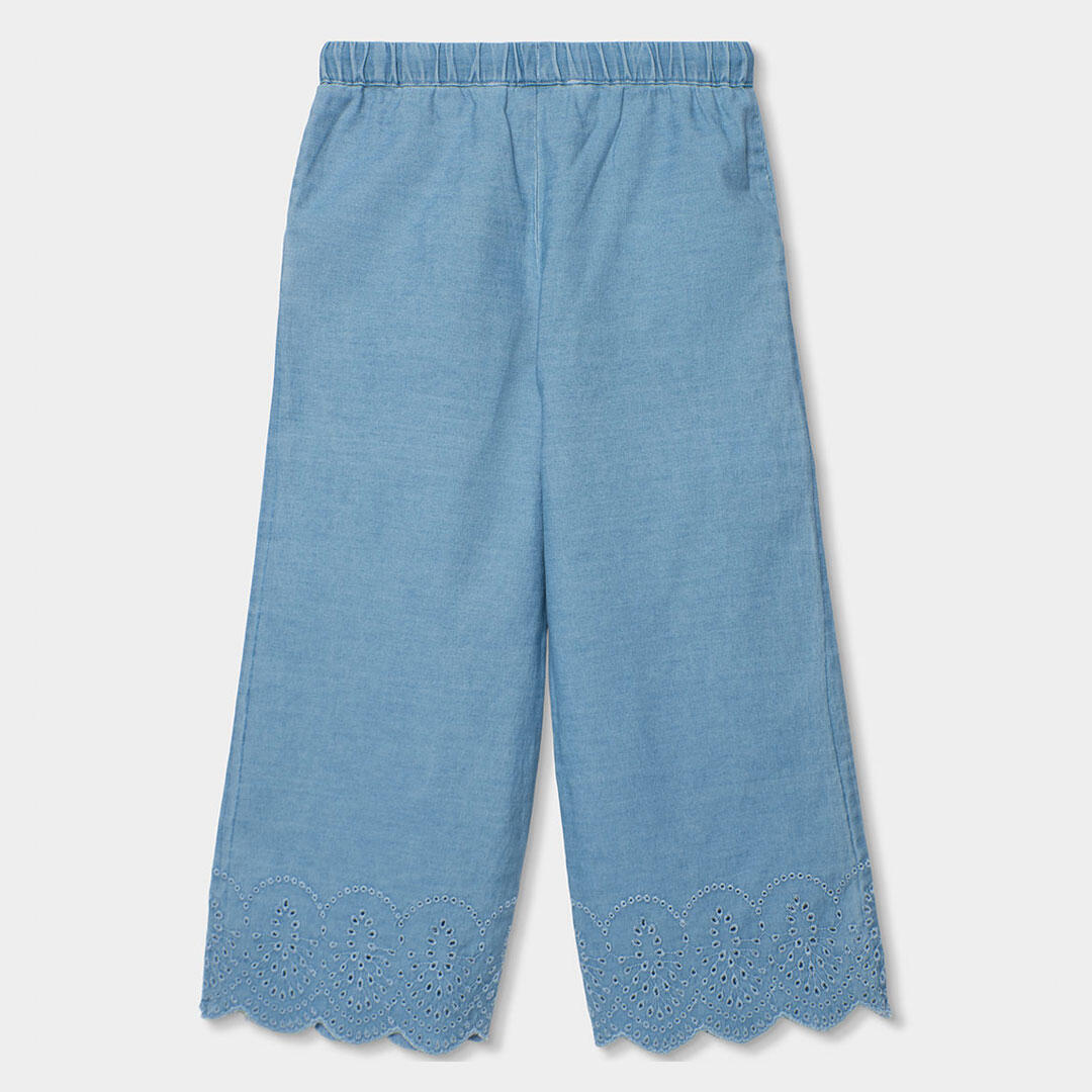 Pantalón para niña algodón denim bleach 2/4