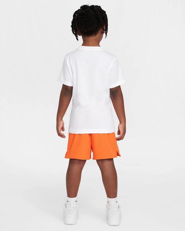 Completo bambino nike rhythm tee set - bianco/arancio 3/7