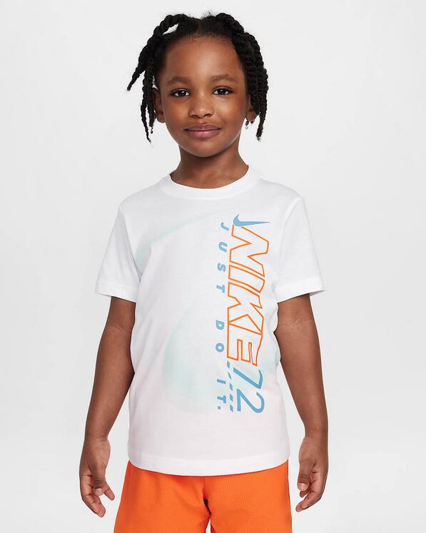 Completo bambino nike rhythm tee set - bianco/arancio 2/7