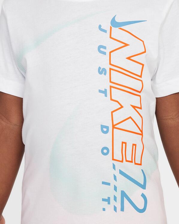 Completo bambino nike rhythm tee set - bianco/arancio 5/7
