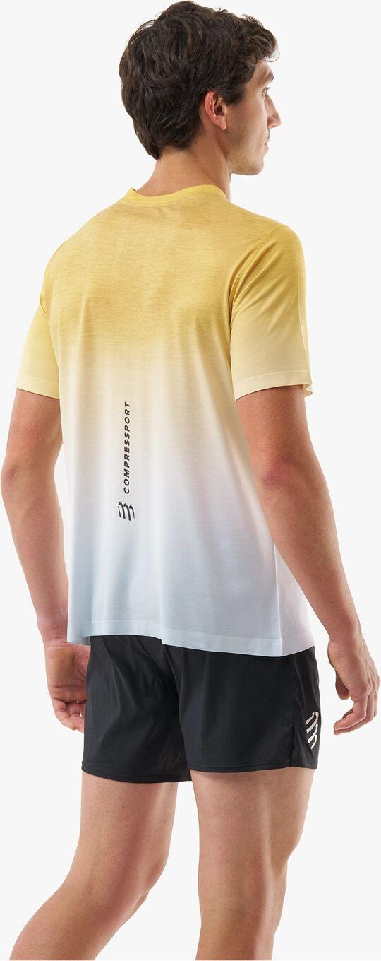 Heren Compressport Performance Yellow Grey Short Sleeved Jersey 2/4