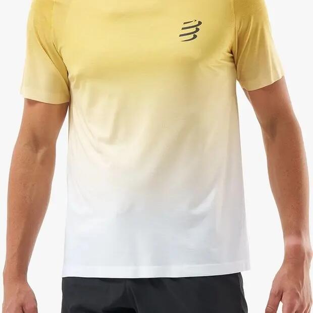 Compressport Performance Short Sleeve Jersey Yellow Grey Man