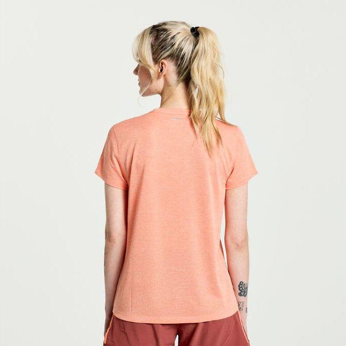 Dames Jersey met korte mouwen Saucony Stopwatch Run Coral 2/2