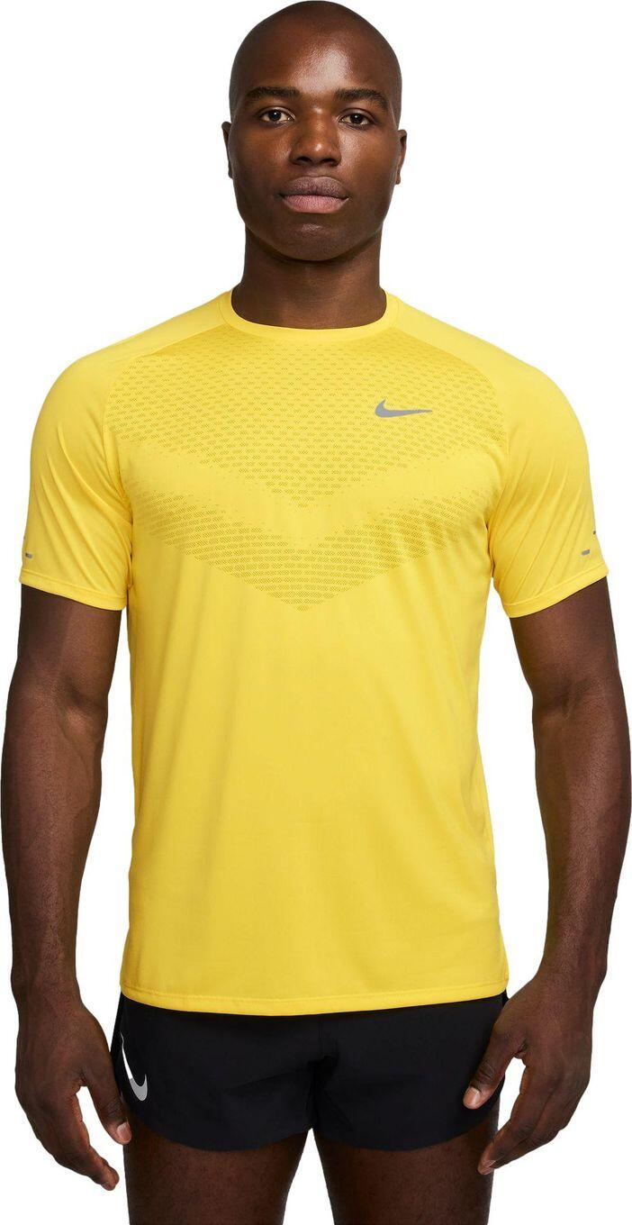 Heren Nike Dri-Fit ADV Stride Yellow Jersey met korte mouwen 1/4