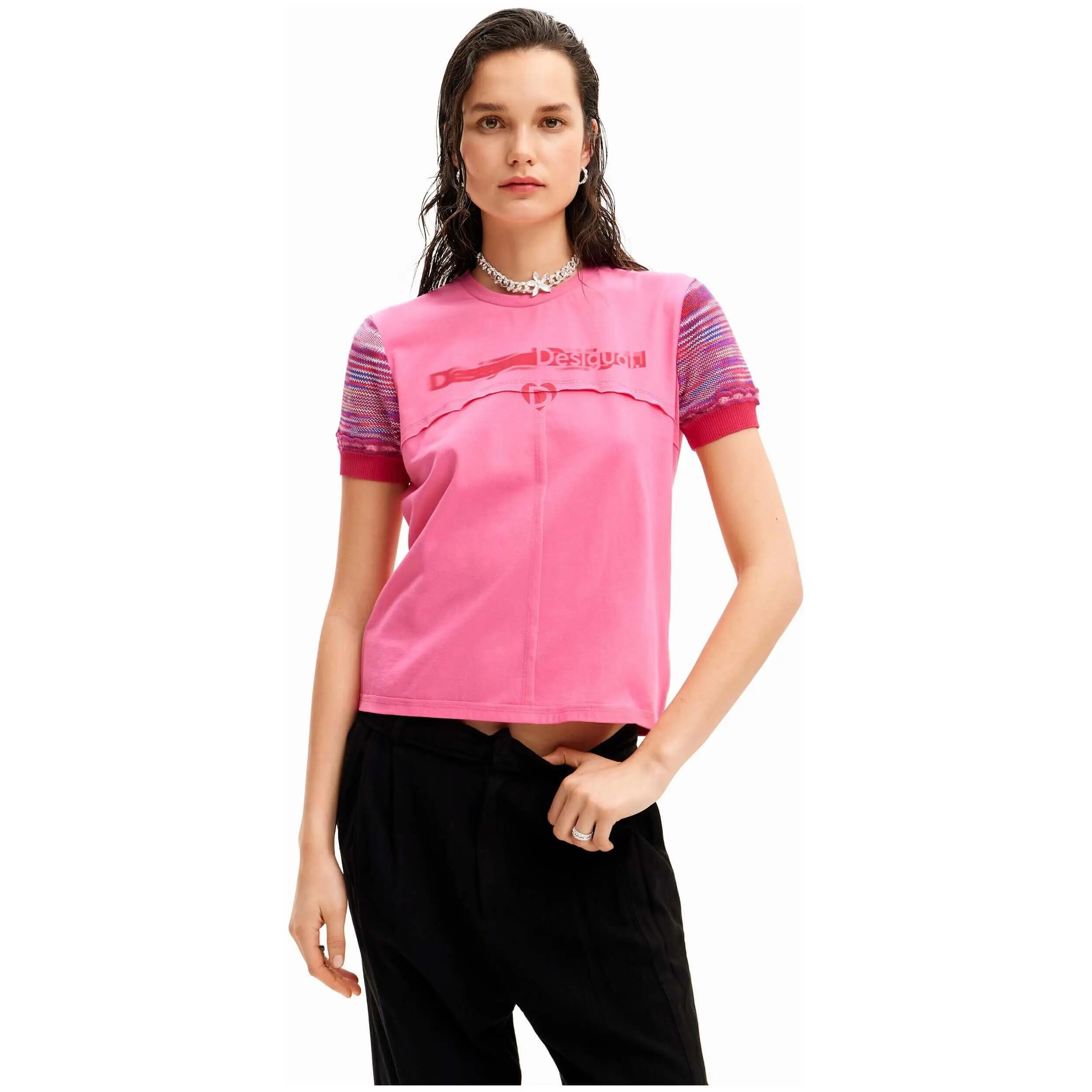 T-shirt met korte mouwen Desigual model 24SWTKB23059-PNK voor vrouwen 2/5