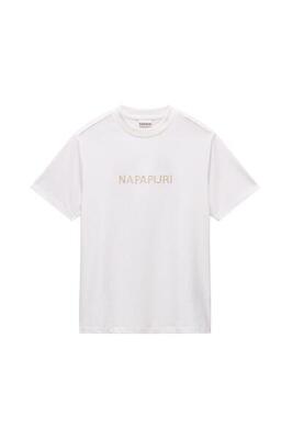 Napapijri t-shirt voor dames salees, 100% katoen marineblauw
