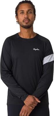 Rapha trail long sleeve technical t-shirt zwart / grijs