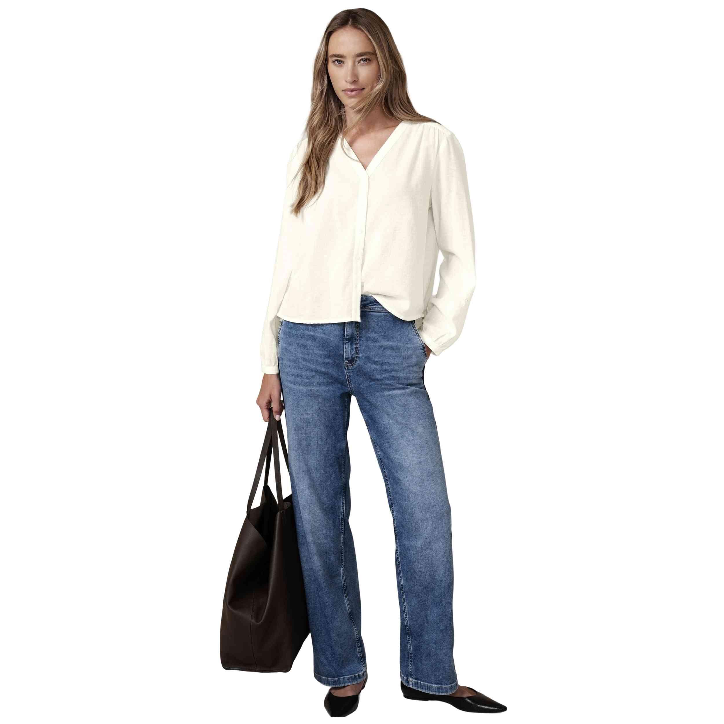 T-shirt Street one modèle 346432 V-neck Buttoned blouse pour femmes 4/5