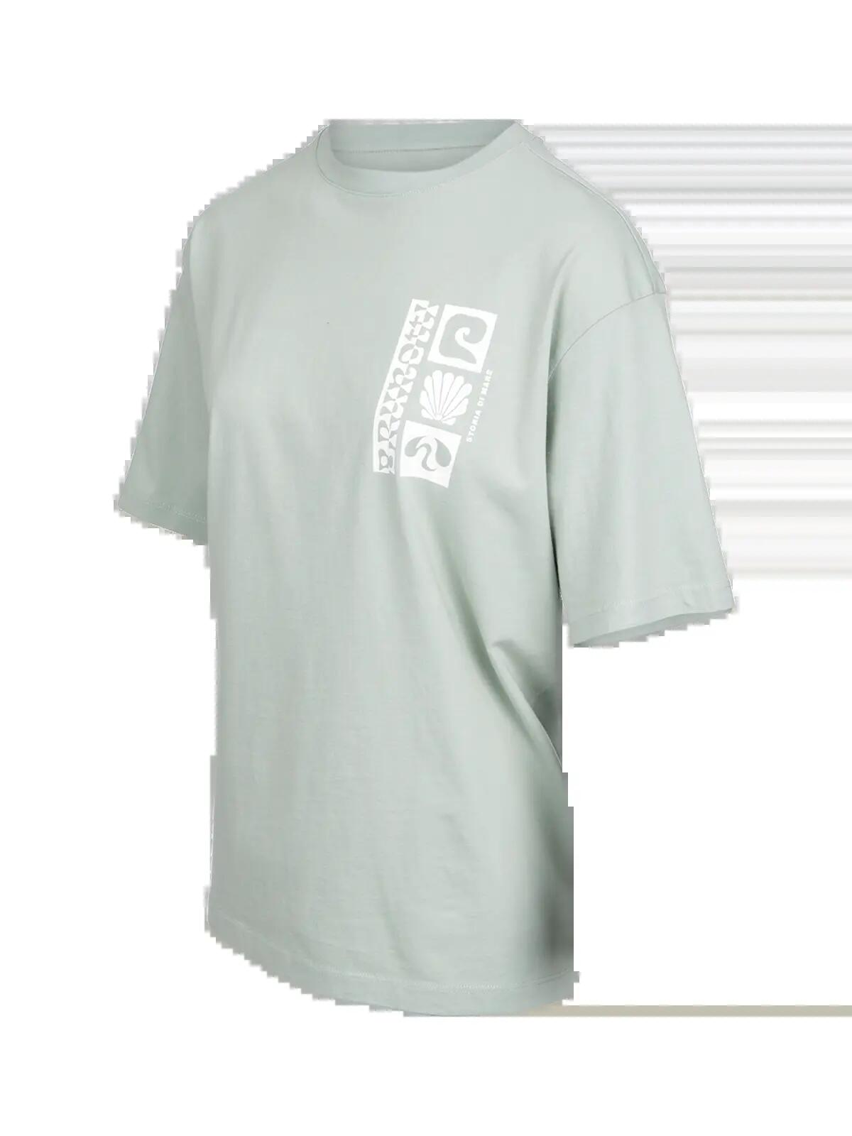 Zennanda Dames T-Shirt Fashion Relaxed Fit Crewneck Aqua Grey 3/6