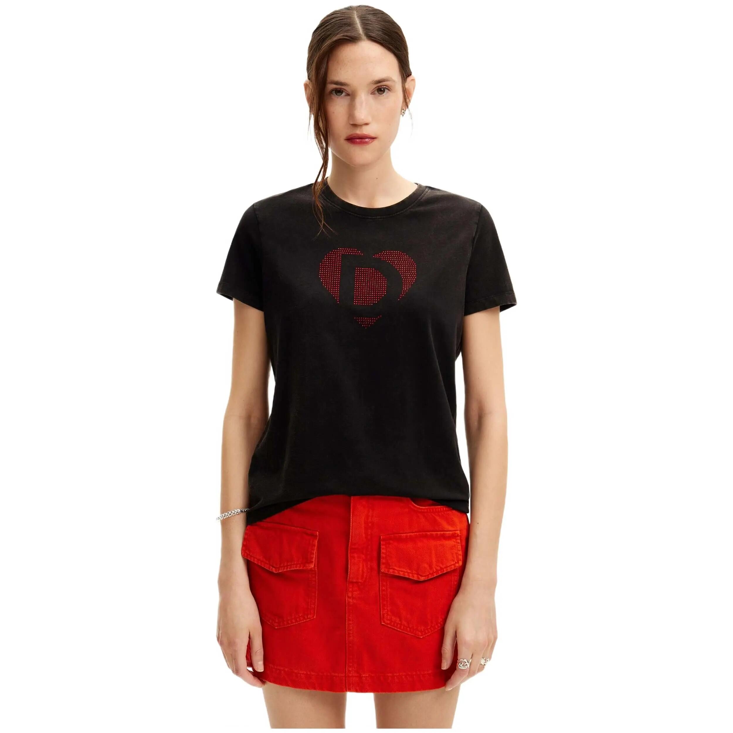 T-shirt met korte mouwen Desigual model 24SWTKAK2000-BLK voor vrouwen 2/5