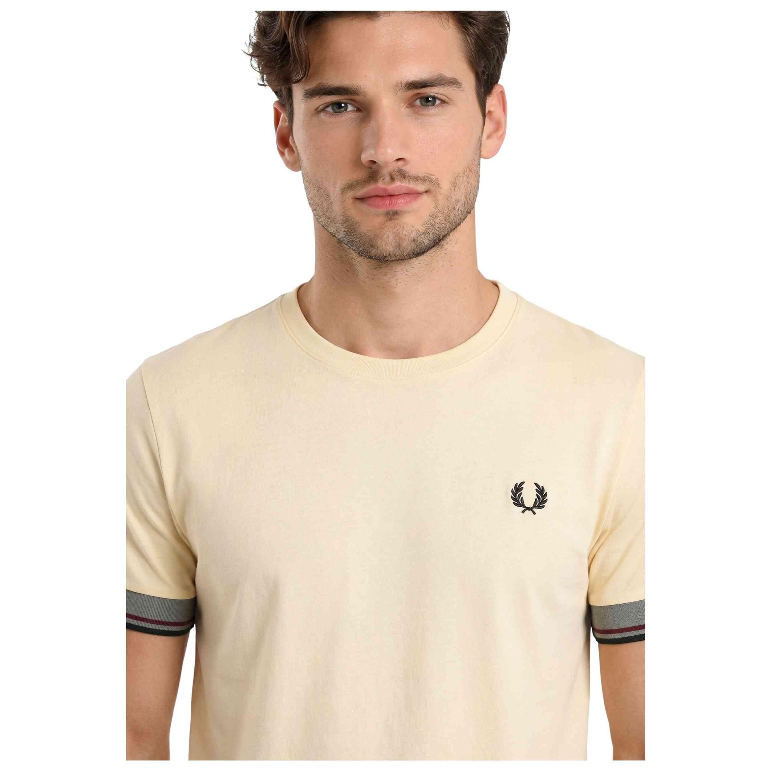 T-shirt met korte mouwen Fred perry model Twin Tipped Cuff T-Shirt voor mannen 4/5