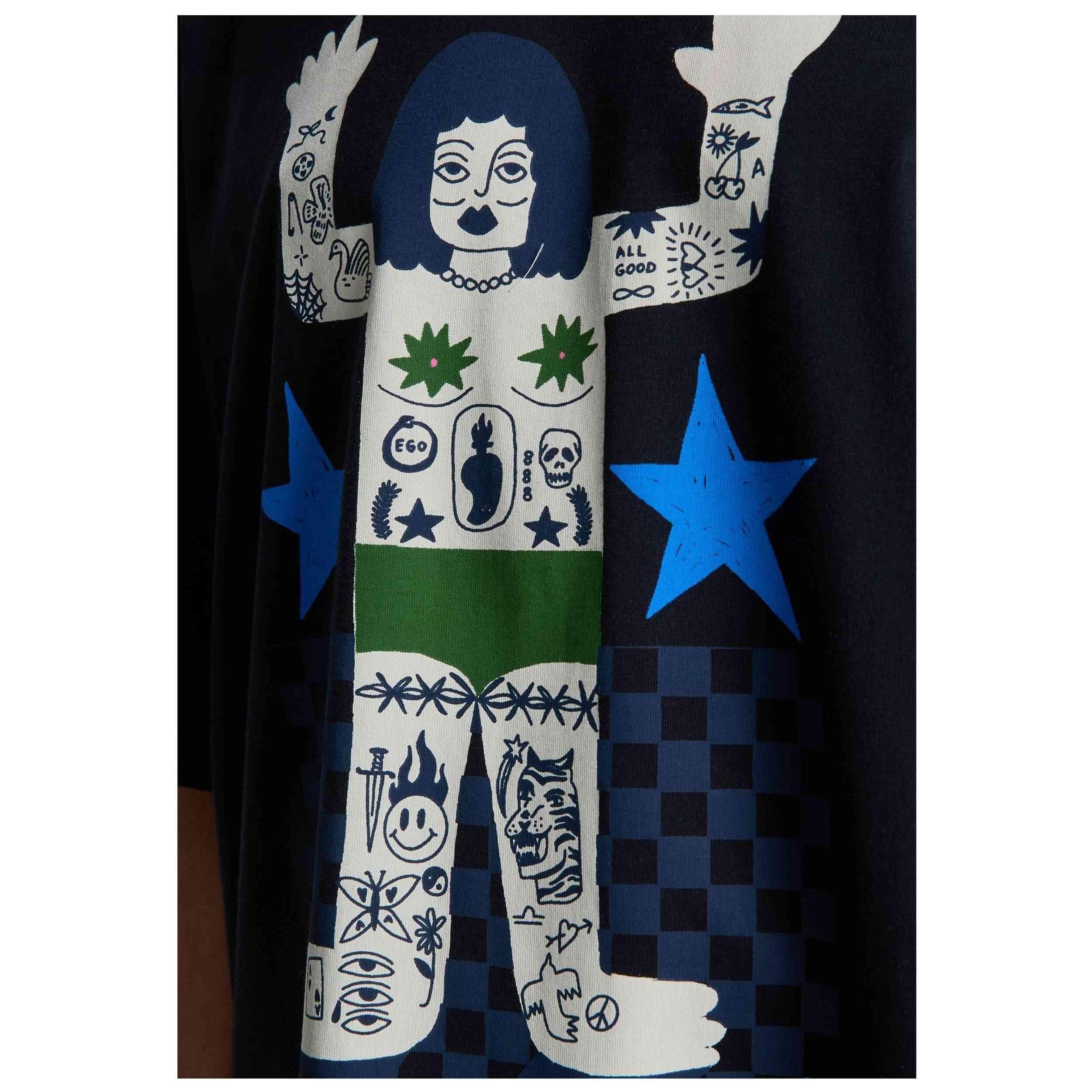 T-shirt Rvca modelo Antonia Figueiredo Bonhomme Oversized para mulheres 4/5