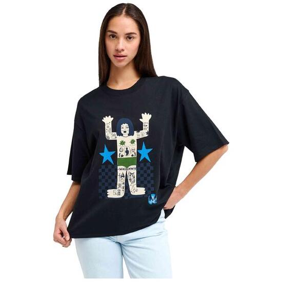 T-shirt Rvca modèle Antonia Figueiredo Bonhomme Oversized pour femmes