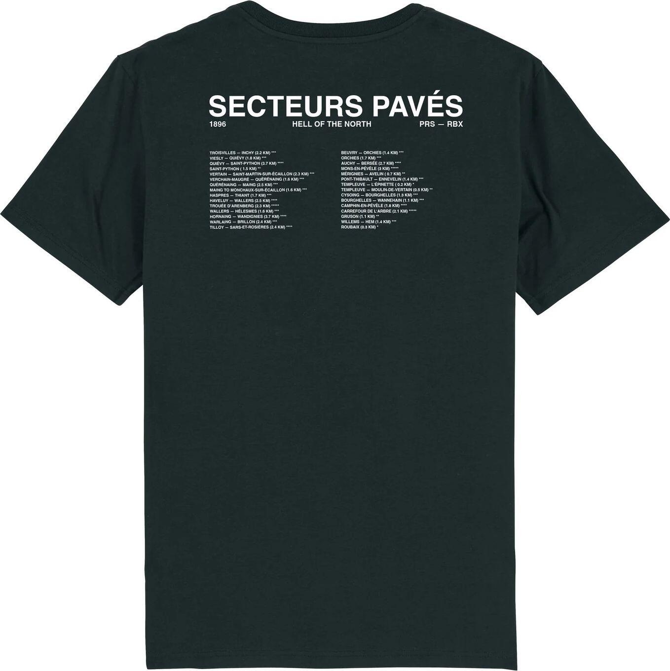T-Shirt Unisexe Çois 'Secteurs Pavés Roubaix' Noir 2/2