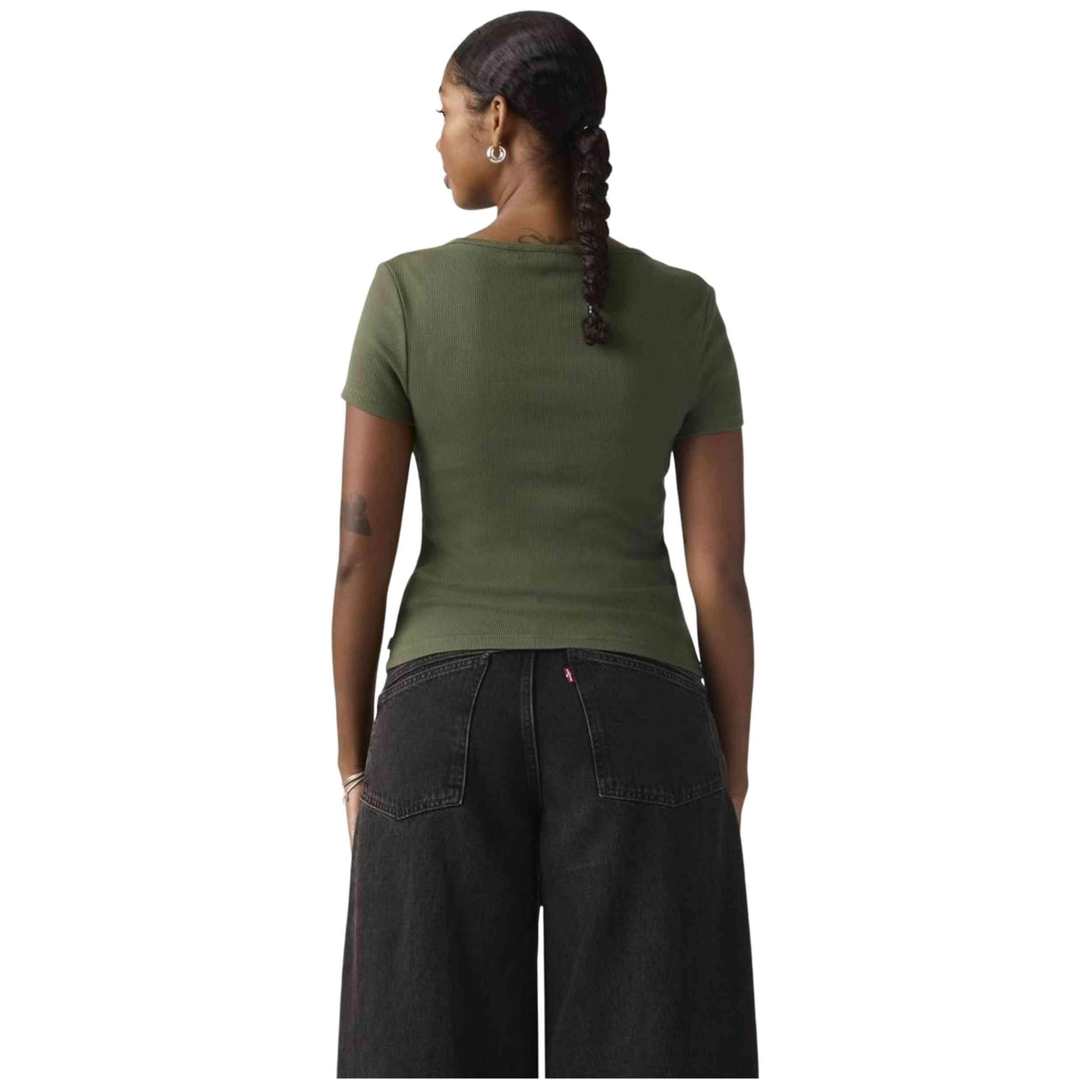 T-shirt met korte mouwen Levi's model ESSENTIAL SQRD NECK TEE GARME voor vrouwen 2/5
