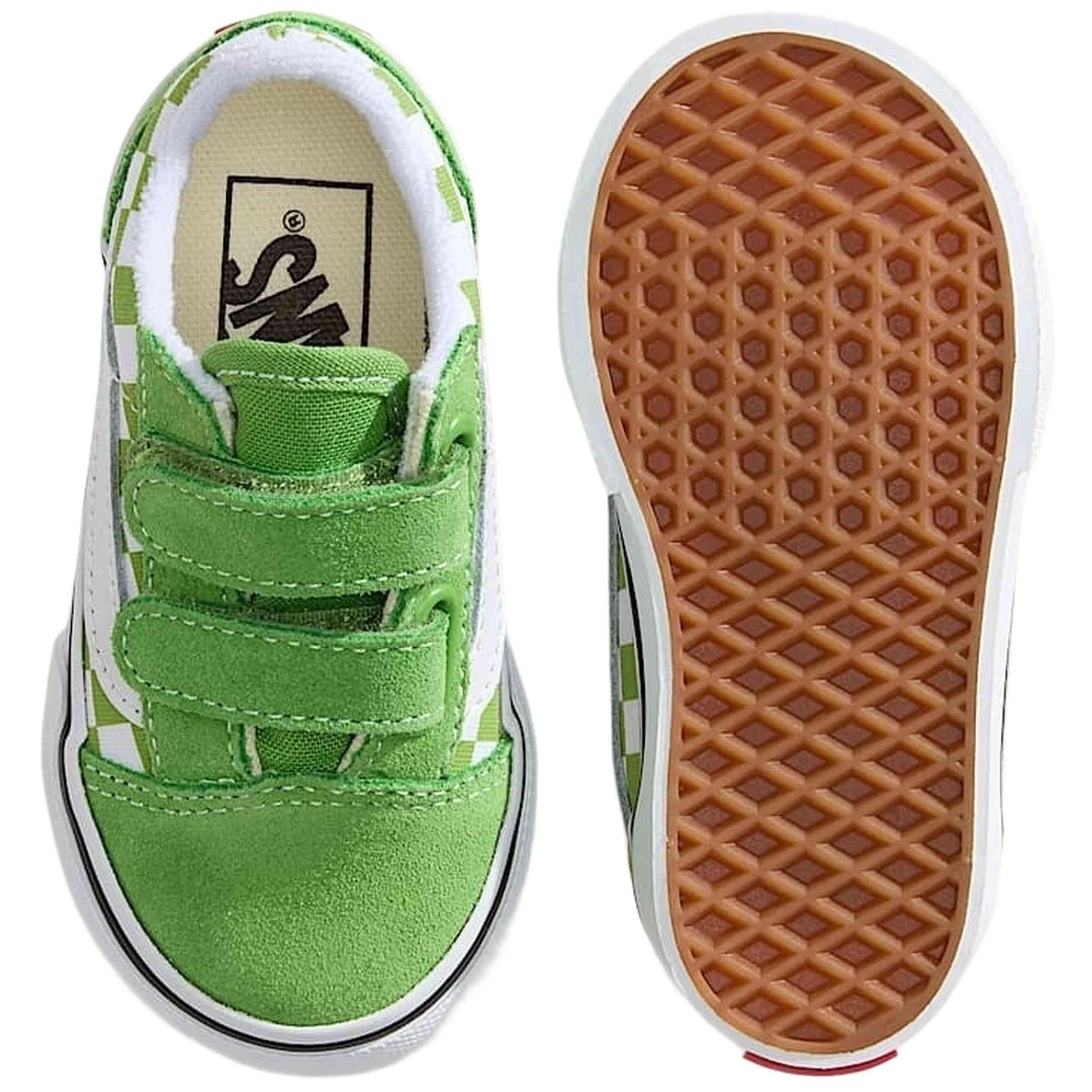 Scarpe Vans modello Zapatillas Vans Old Skool Sidestripe verde blanco per unisex 3/4