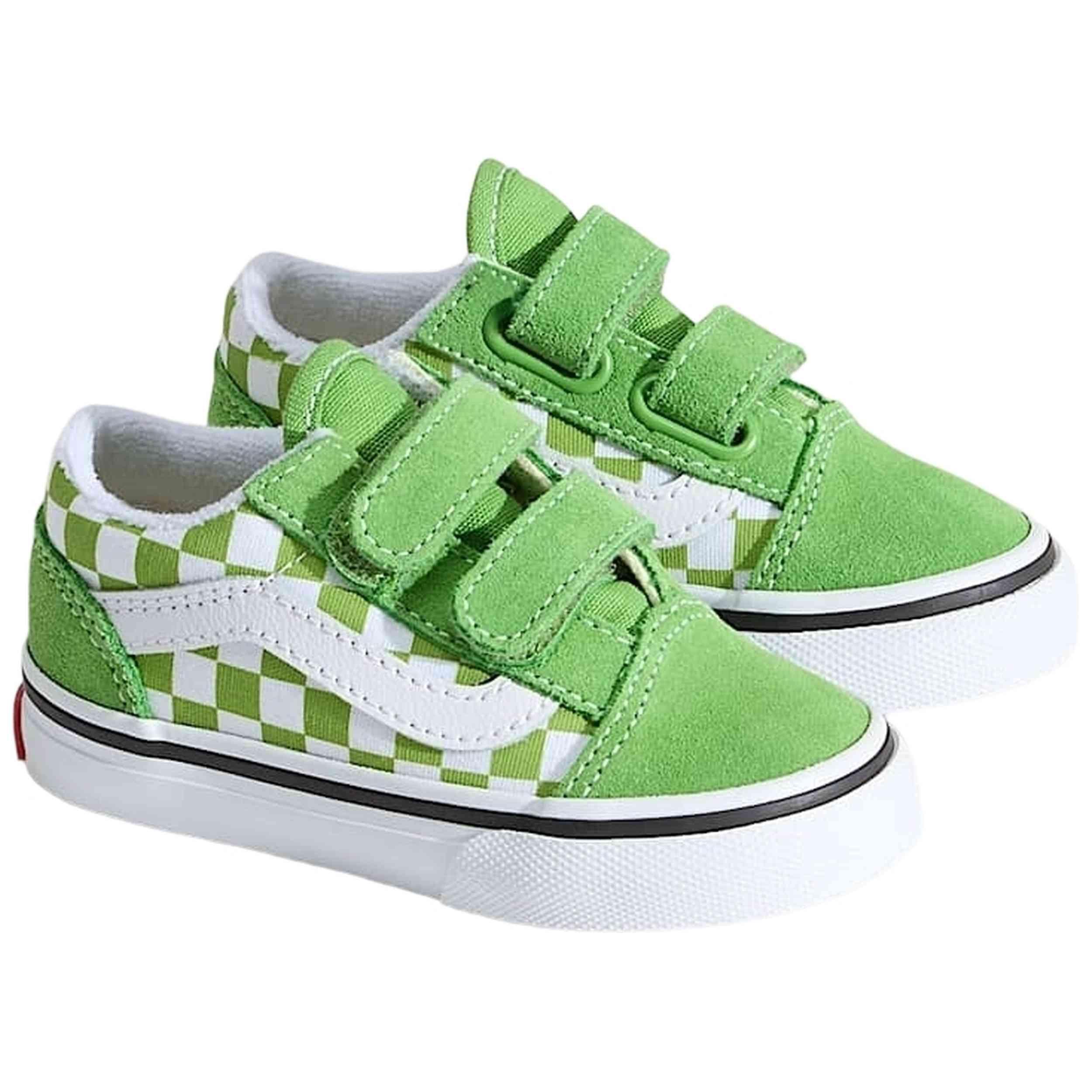 Scarpe Vans modello Zapatillas Vans Old Skool Sidestripe verde blanco per unisex 2/4