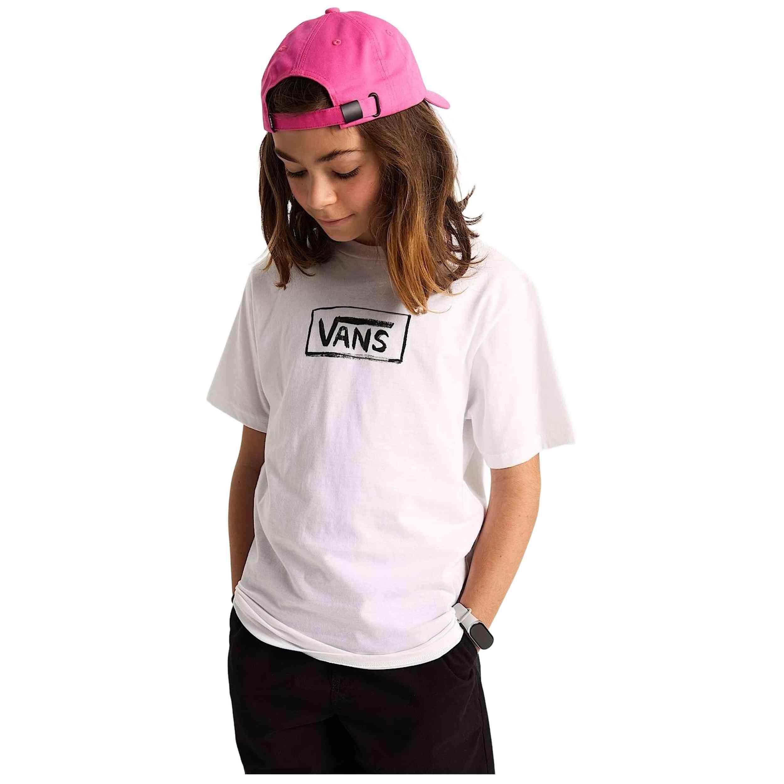 T-shirt Vans modelo Vans On Canvas SS White para crianças unissex 3/5