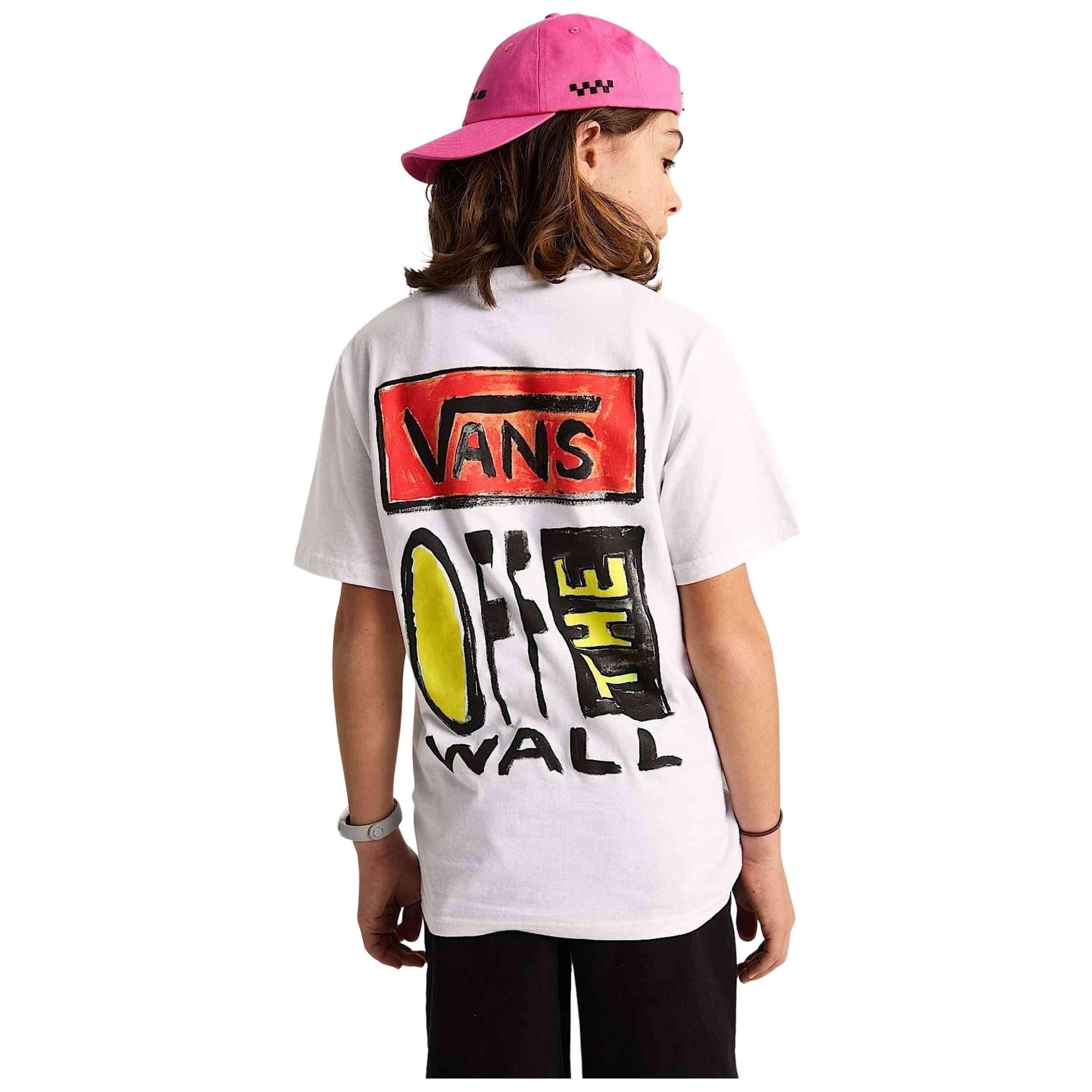 T-shirt Vans modelo Vans On Canvas SS White para crianças unissex 4/5