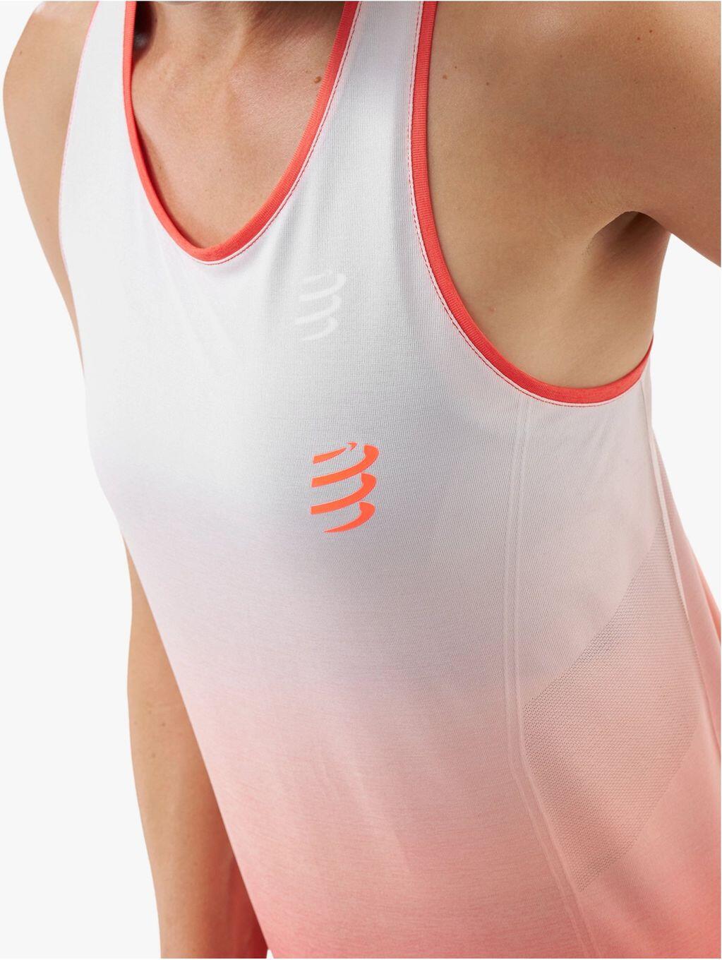 Compressport Performance Tanktop Rot/Weiß Damen 3/4