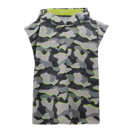 Peignoir Bain Motif/style Camouflage Enfant (Gris Foncé)