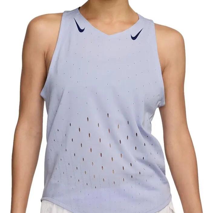 Women's Nike Dri-Fit ADV Aeroswift Grey Blue Tank Top