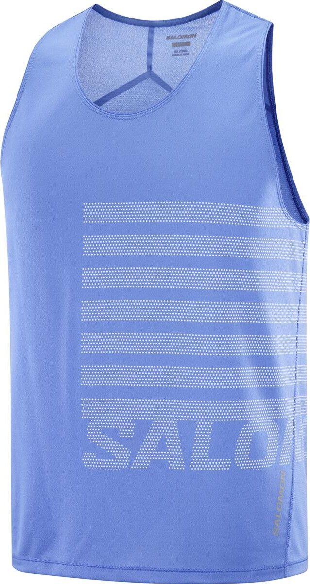 Salomon Sense Aero Graphic Tank Top Blau/Weiß Herren 5/5
