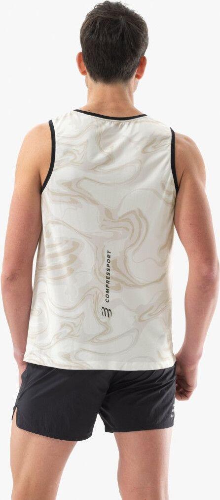 Heren Compressport Performance Singlet Tank Wit/Bruin 2/5