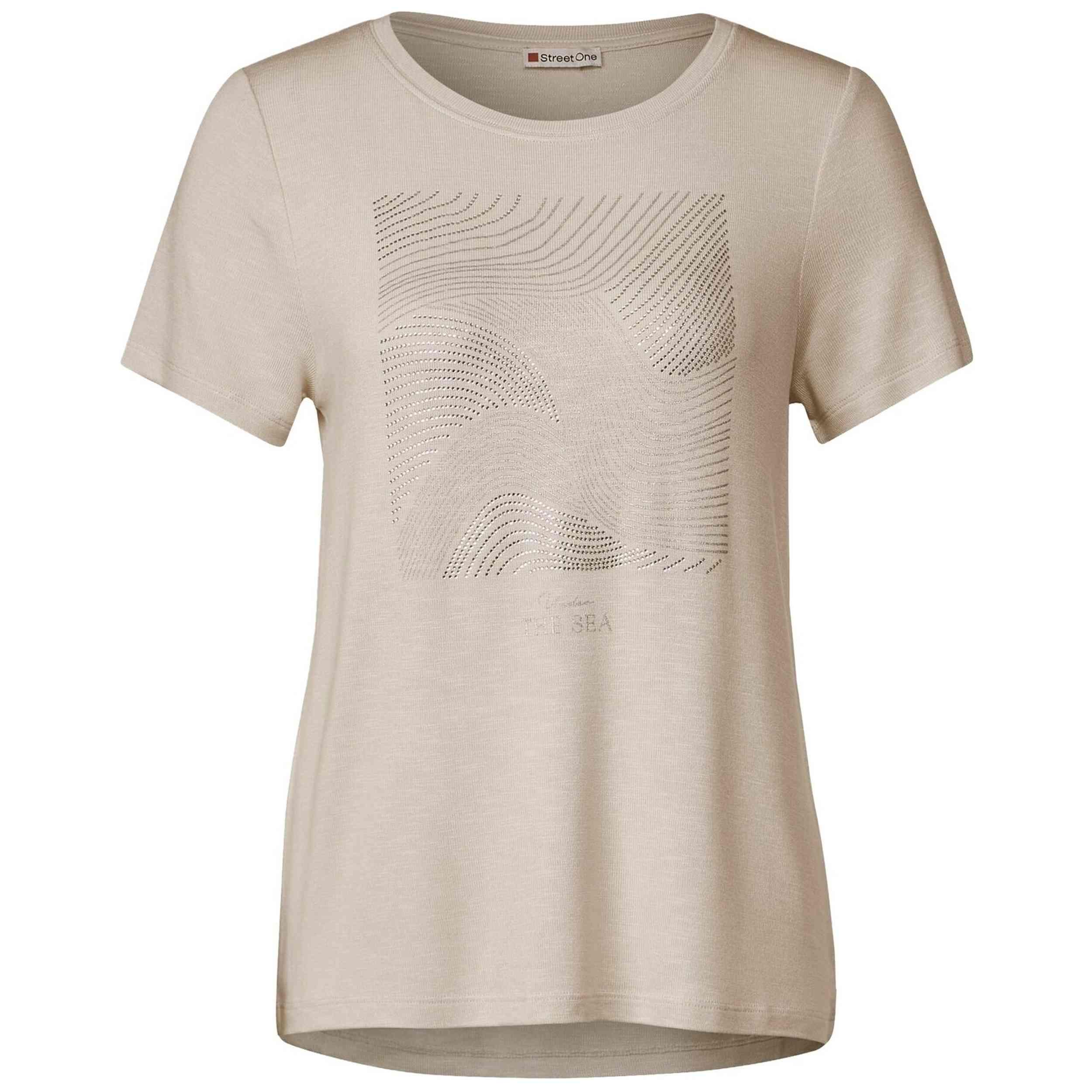 T-shirt met korte mouwen Street one model 321170 FEMININE STONE ART voor vrouwen 4/5
