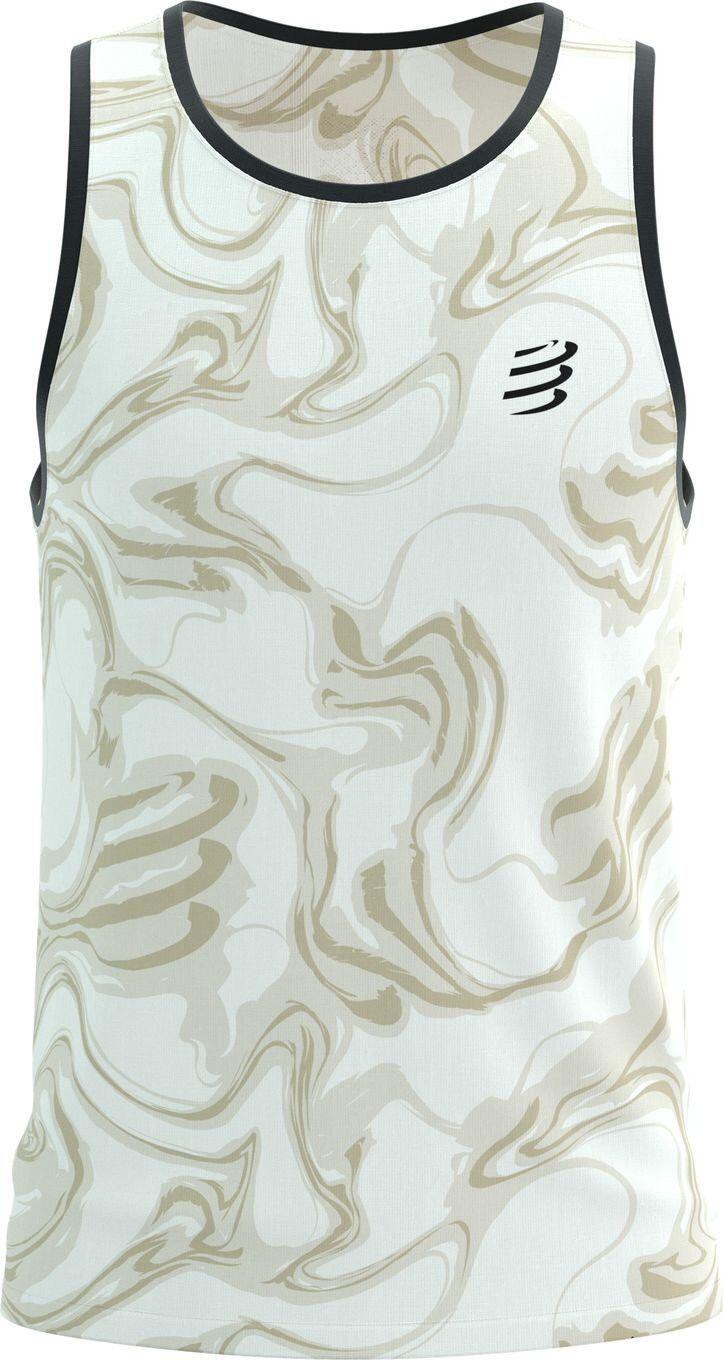 Heren Compressport Performance Singlet Tank Wit/Bruin 5/5