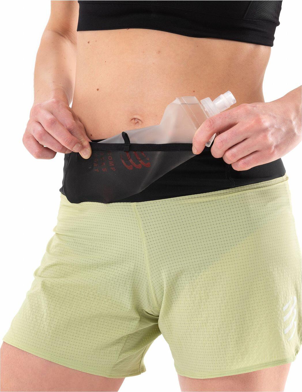 Pantaloncini da corsa Compressport Trail da donna Verde 3/5