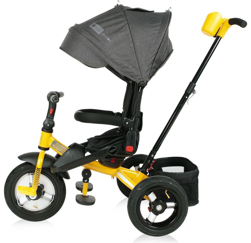 Infantil Paseo Triciclo neumático JAGUAR asiento giratorio BLACK & YELLOW 2/4