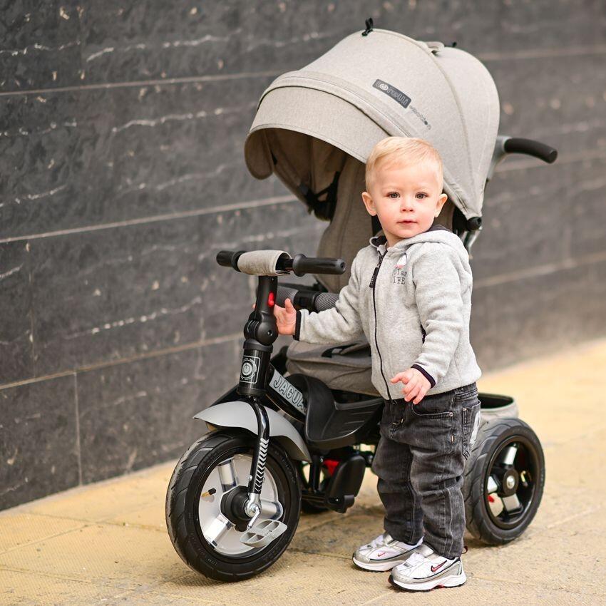 Infantil Paseo Triciclo neumático JAGUAR asiento giratorio BLACK & YELLOW 4/4