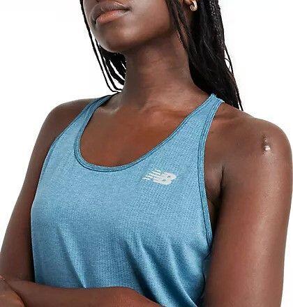 Camiseta de tirantes New Balance Athletics azul para mujer 3/4