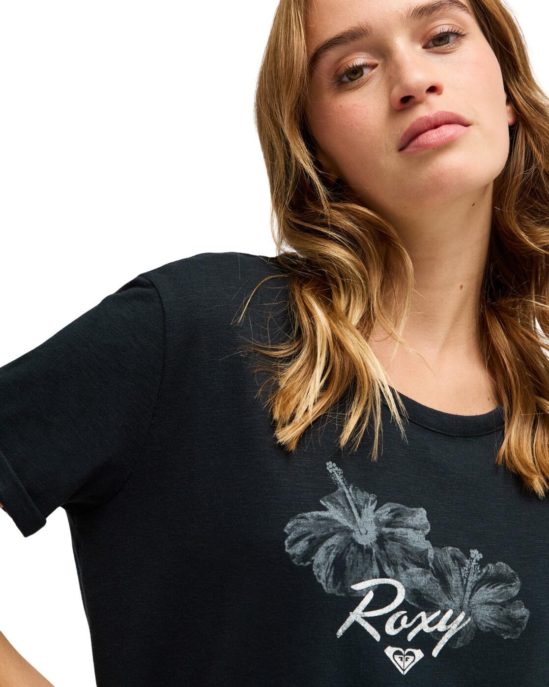 Camiseta de manga corta OCEANWAVE REGULAR SLUB Negro Mujer 4/4