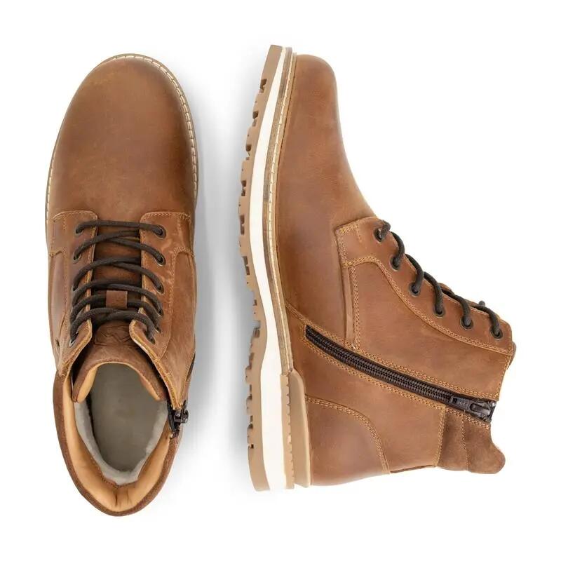 Sig Herren - Schnürboots - Wolle gefüttert - Cognac 4/5