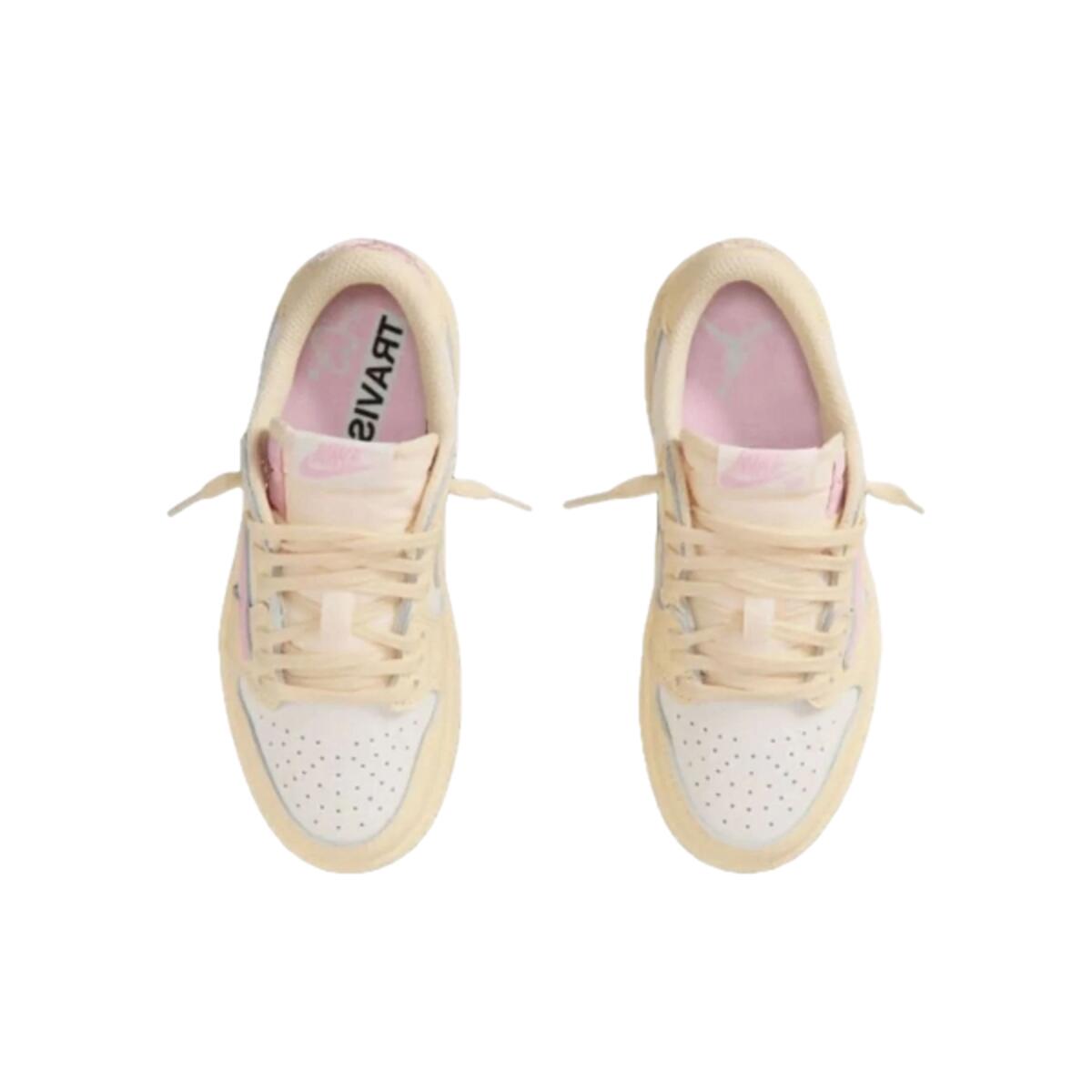 Scarpe  1 Retro Low OG SP Travis Scott Shy Pink Enfant 3/5